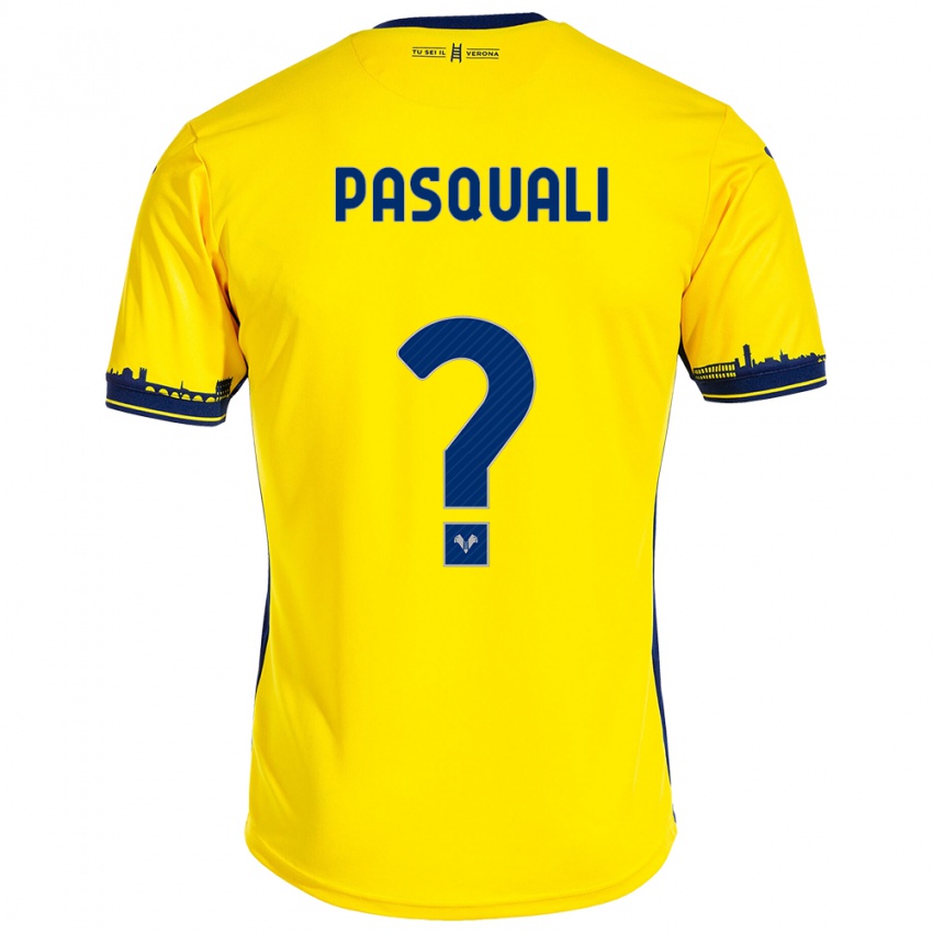 Hombre Camiseta Lorenzo Pasquali #0 Amarillo 2ª Equipación 2023/24 La Camisa