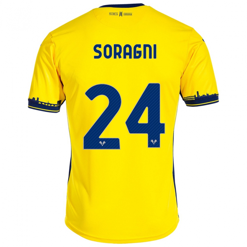 Hombre Camiseta Alberto Soragni #24 Amarillo 2ª Equipación 2023/24 La Camisa