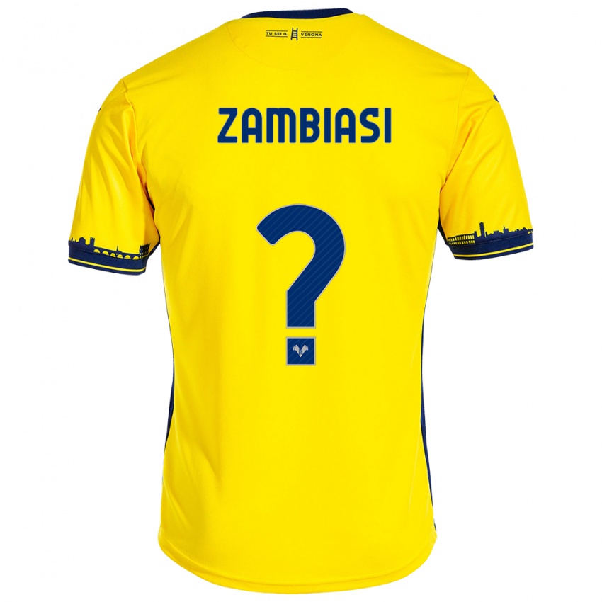 Hombre Camiseta Yonas Zambiasi #0 Amarillo 2ª Equipación 2023/24 La Camisa