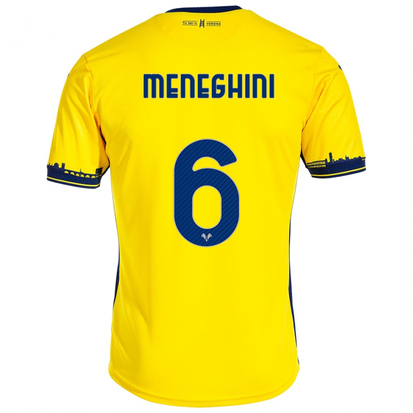 Hombre Camiseta Sofia Meneghini #6 Amarillo 2ª Equipación 2023/24 La Camisa