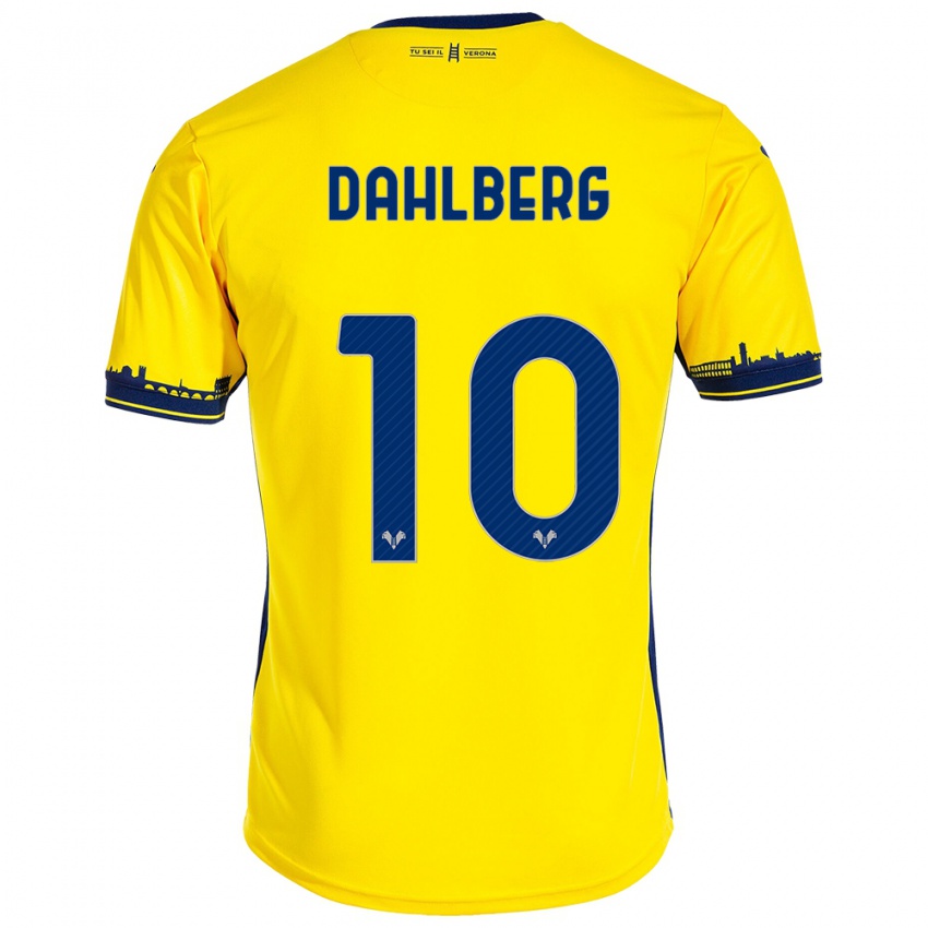 Hombre Camiseta Jonna Dahlberg #10 Amarillo 2ª Equipación 2023/24 La Camisa