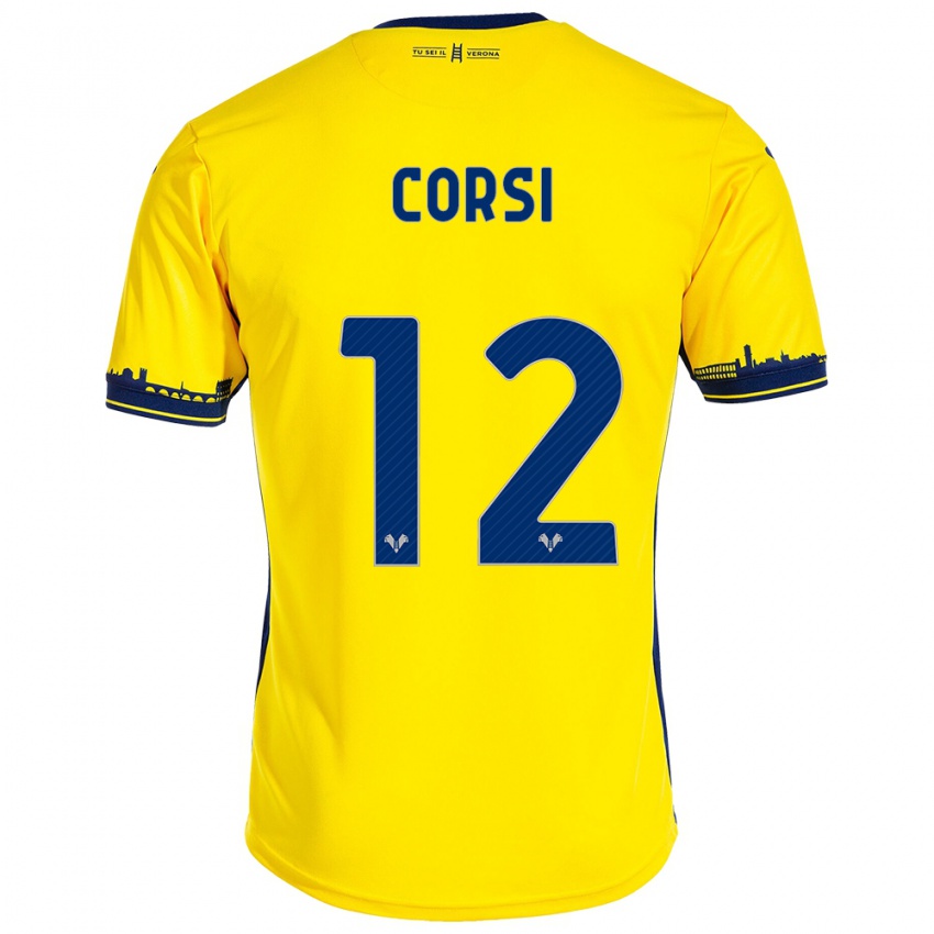 Hombre Camiseta Sara Corsi #12 Amarillo 2ª Equipación 2023/24 La Camisa