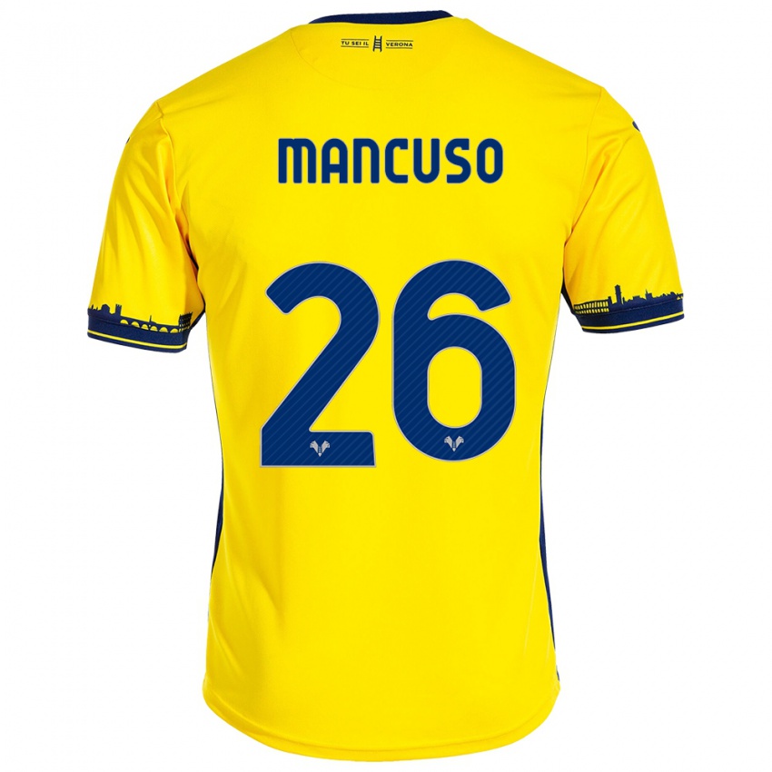 Hombre Camiseta Giulia Mancuso #26 Amarillo 2ª Equipación 2023/24 La Camisa