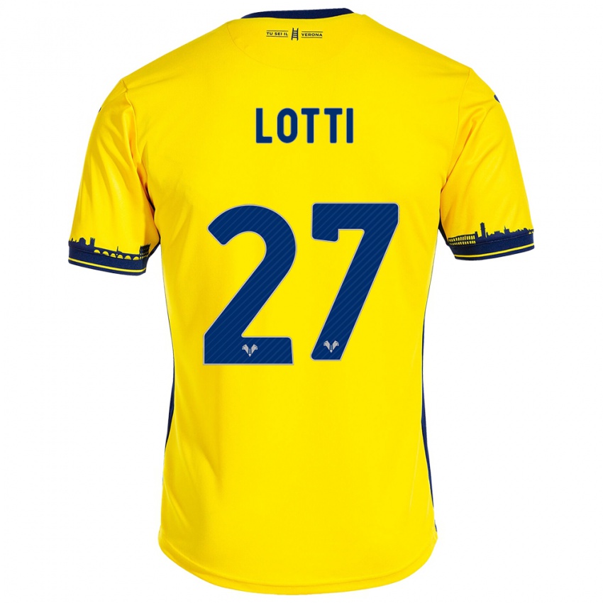 Hombre Camiseta Irene Lotti #27 Amarillo 2ª Equipación 2023/24 La Camisa