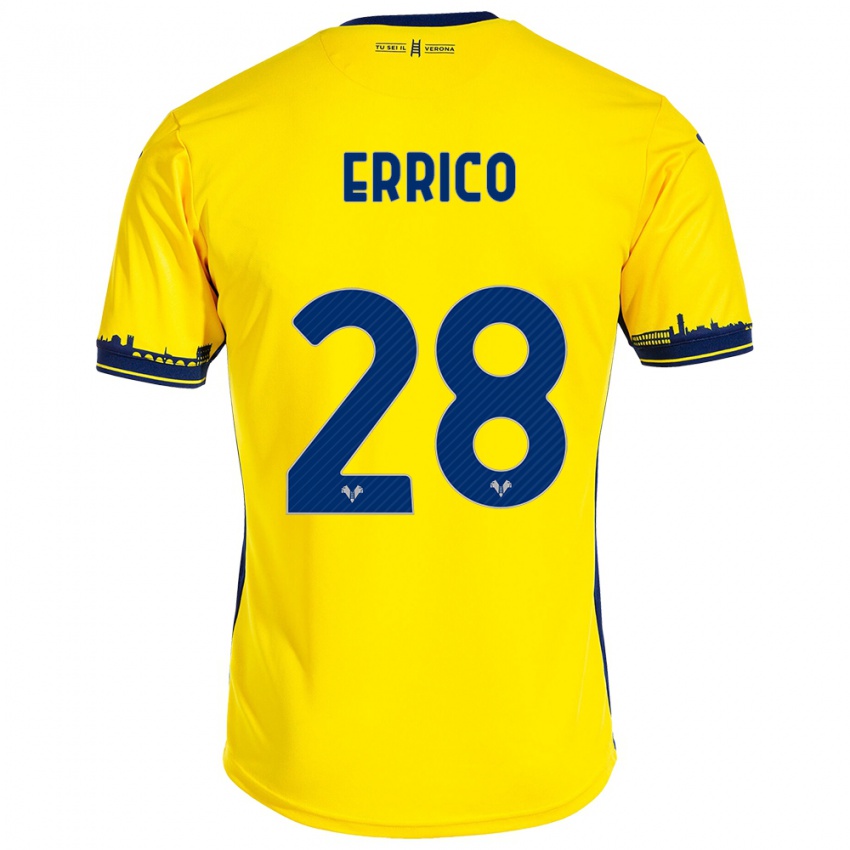 Hombre Camiseta Emma Raffaella Errico #28 Amarillo 2ª Equipación 2023/24 La Camisa