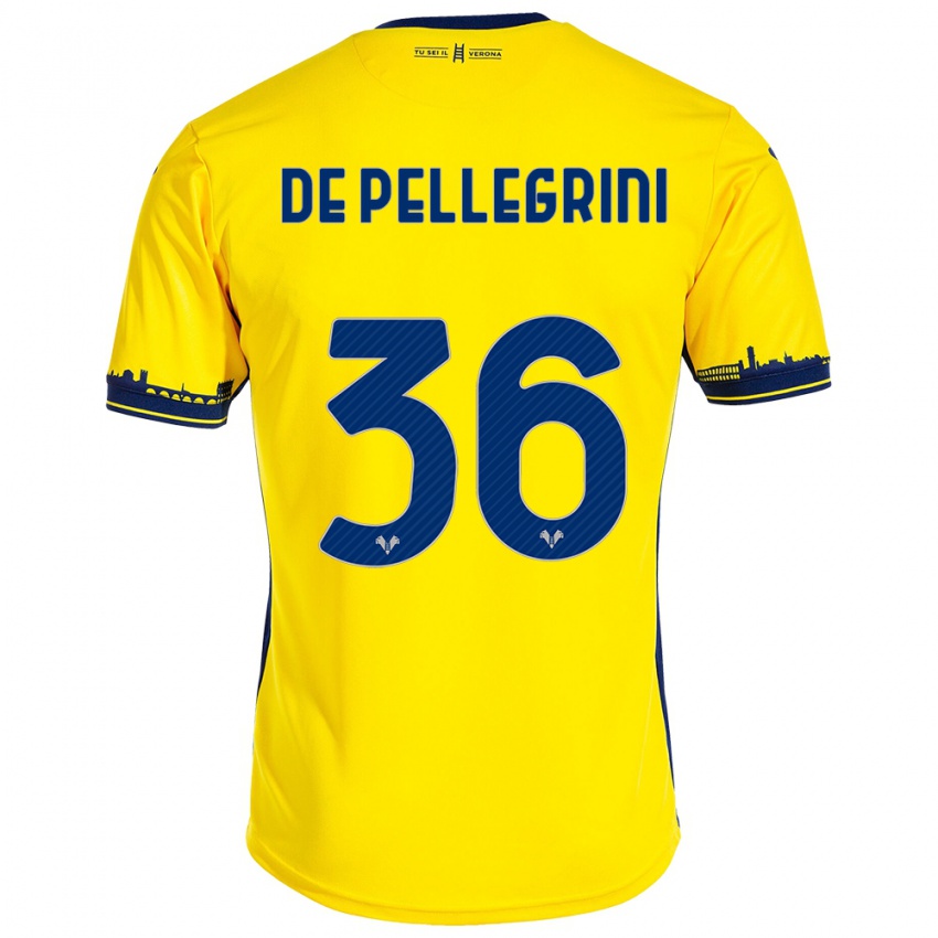 Hombre Camiseta Erika De Pellegrini #36 Amarillo 2ª Equipación 2023/24 La Camisa