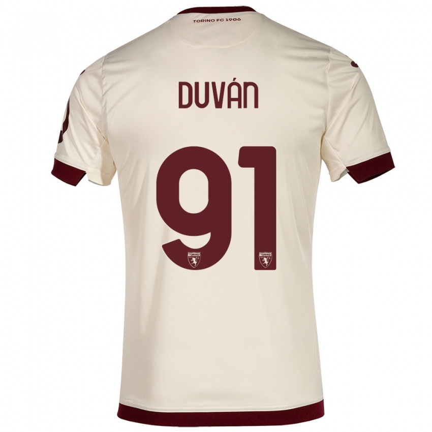 Hombre Camiseta Duvan Zapata #91 Champán 2ª Equipación 2023/24 La Camisa