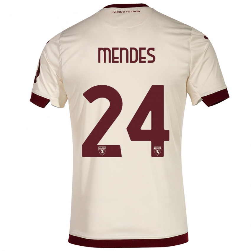 Hombre Camiseta Rodrigo Mendes #24 Champán 2ª Equipación 2023/24 La Camisa