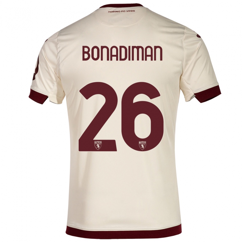 Hombre Camiseta Matteo Bonadiman #26 Champán 2ª Equipación 2023/24 La Camisa