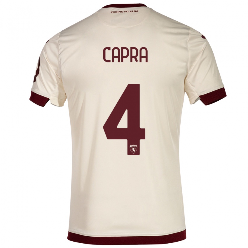 Hombre Camiseta Valentina Capra #4 Champán 2ª Equipación 2023/24 La Camisa