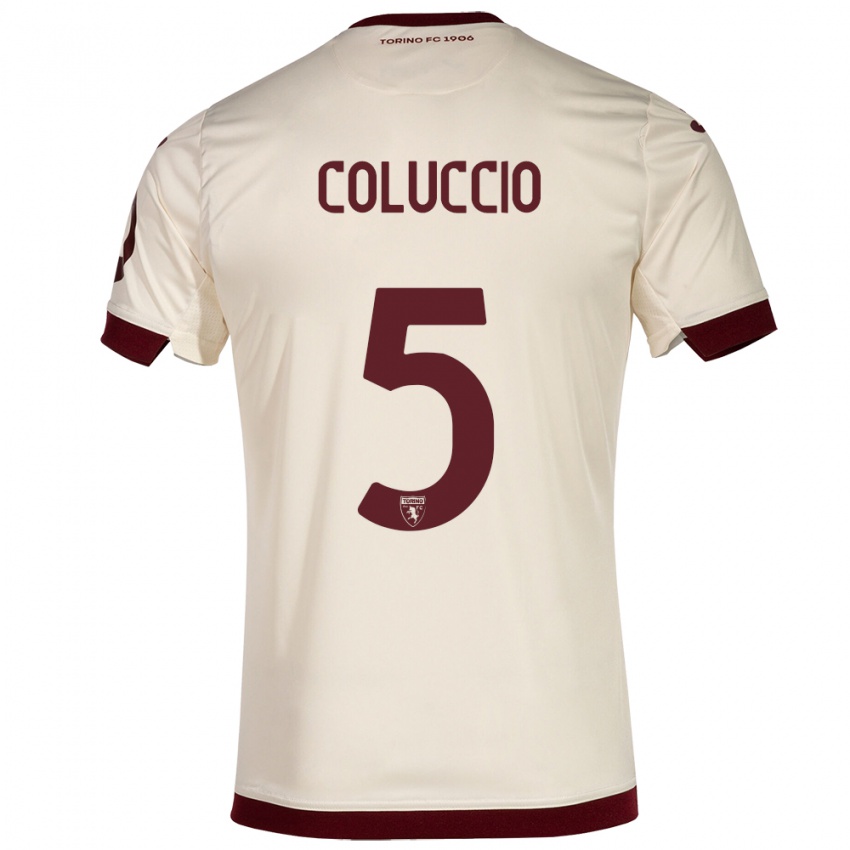 Hombre Camiseta Francesca Coluccio #5 Champán 2ª Equipación 2023/24 La Camisa