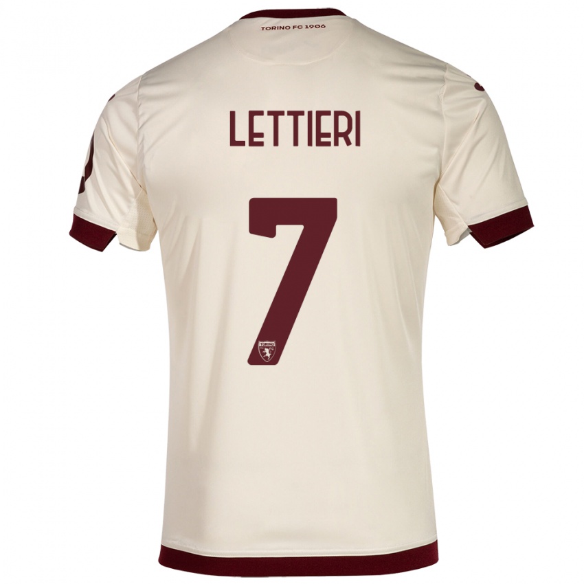 Hombre Camiseta Jessica Lettieri #7 Champán 2ª Equipación 2023/24 La Camisa