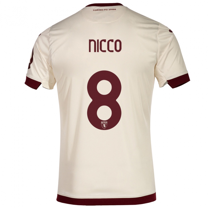 Hombre Camiseta Giada Nicco #8 Champán 2ª Equipación 2023/24 La Camisa