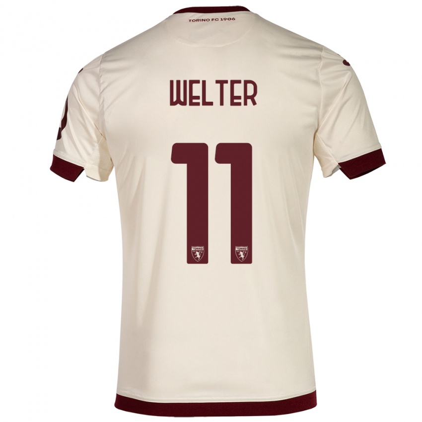Hombre Camiseta Francesca Welter #11 Champán 2ª Equipación 2023/24 La Camisa