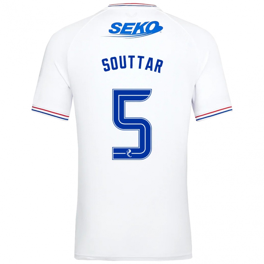 Hombre Camiseta John Souttar #5 Blanco 2ª Equipación 2023/24 La Camisa