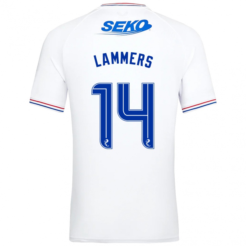 Hombre Camiseta Sam Lammers #14 Blanco 2ª Equipación 2023/24 La Camisa