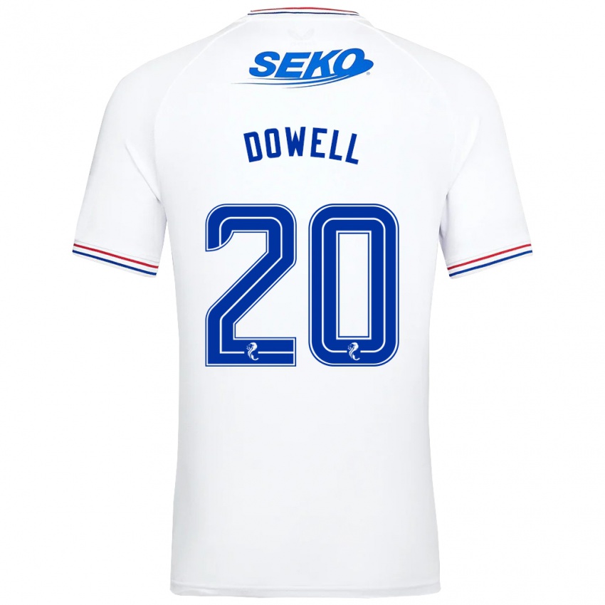 Hombre Camiseta Kieran Dowell #20 Blanco 2ª Equipación 2023/24 La Camisa