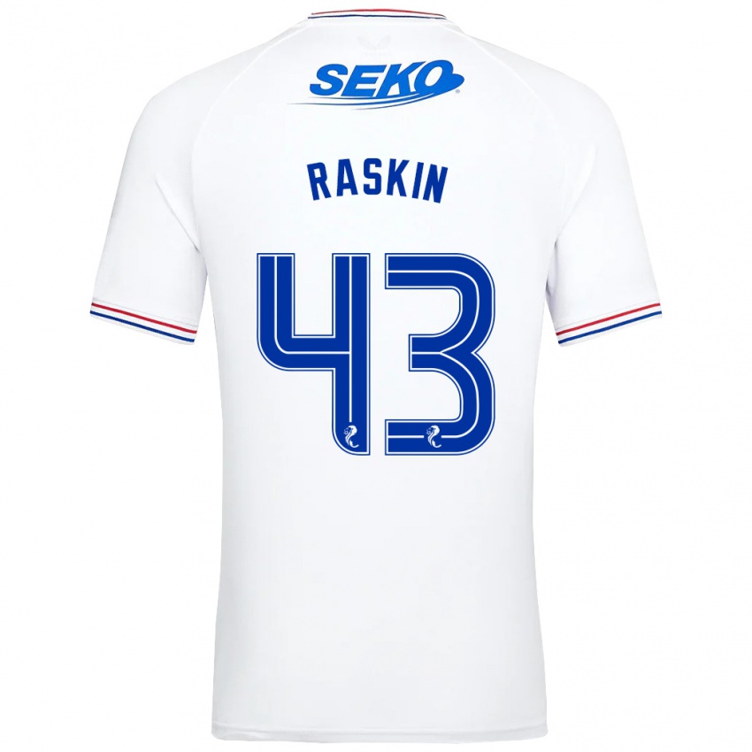 Hombre Camiseta Nicolas Raskin #43 Blanco 2ª Equipación 2023/24 La Camisa