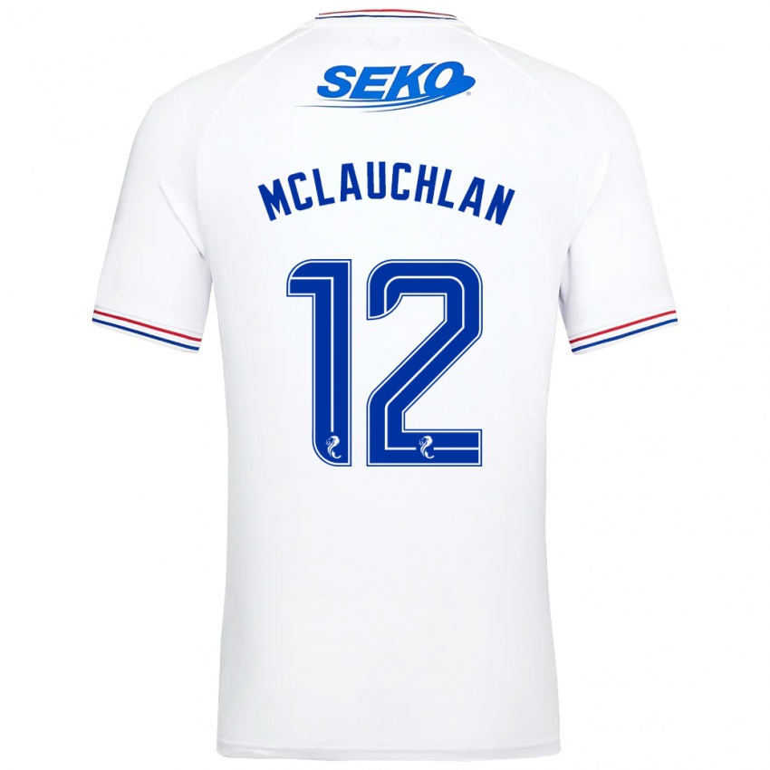 Hombre Camiseta Rachel Mclauchlan #12 Blanco 2ª Equipación 2023/24 La Camisa