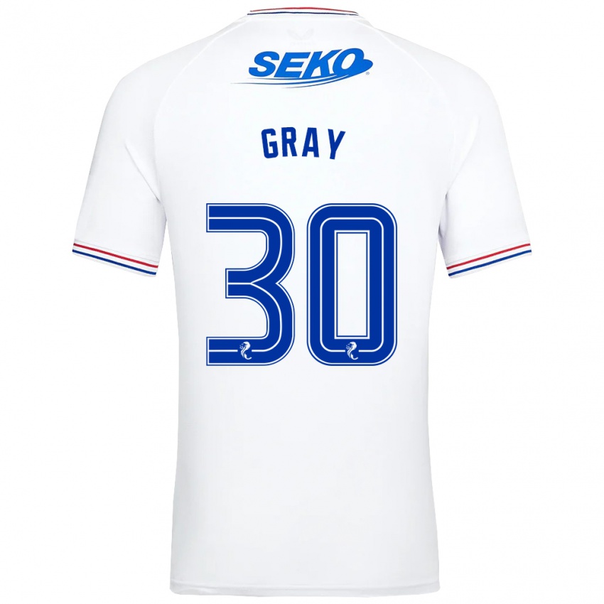 Hombre Camiseta Georgia Gray #30 Blanco 2ª Equipación 2023/24 La Camisa