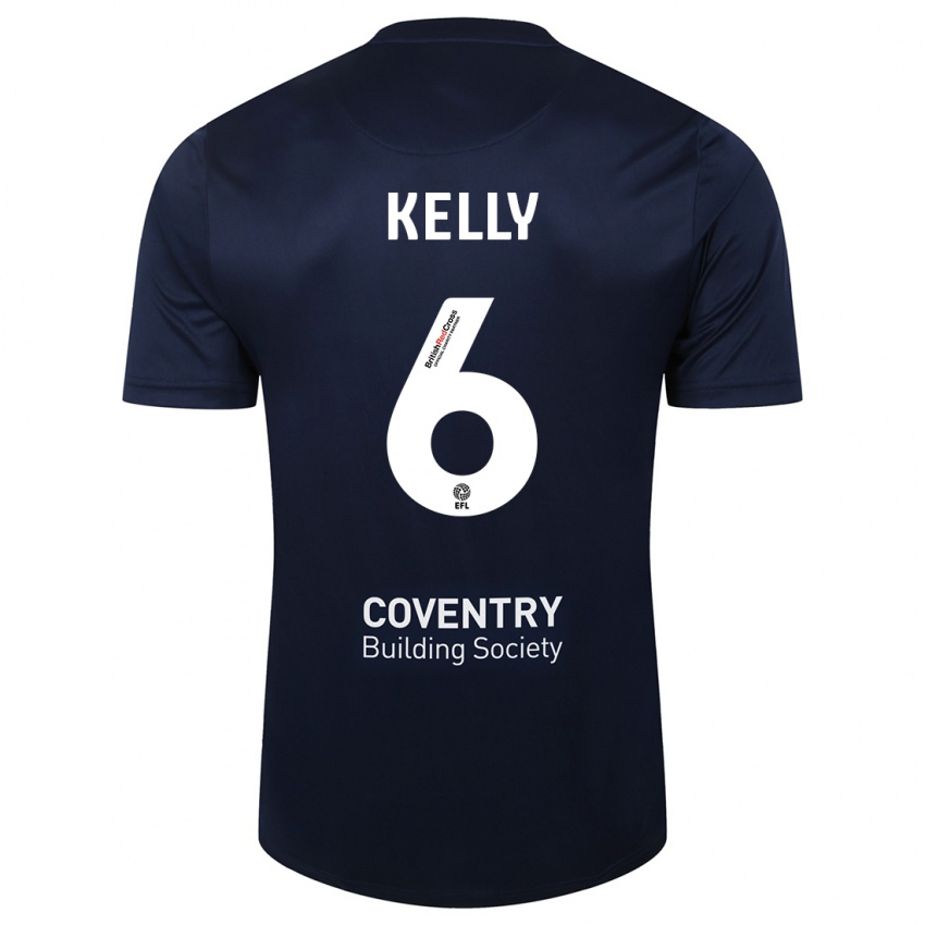 Hombre Camiseta Liam Kelly #6 Rojo Azul Marino 2ª Equipación 2023/24 La Camisa