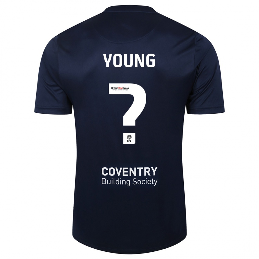 Hombre Camiseta Shay Young #0 Rojo Azul Marino 2ª Equipación 2023/24 La Camisa