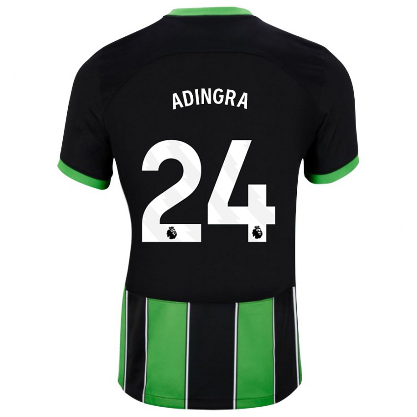 Hombre Camiseta Simon Adingra #24 Verde Negro 2ª Equipación 2023/24 La Camisa