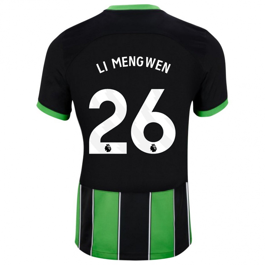 Hombre Camiseta Li Mengwen #26 Verde Negro 2ª Equipación 2023/24 La Camisa