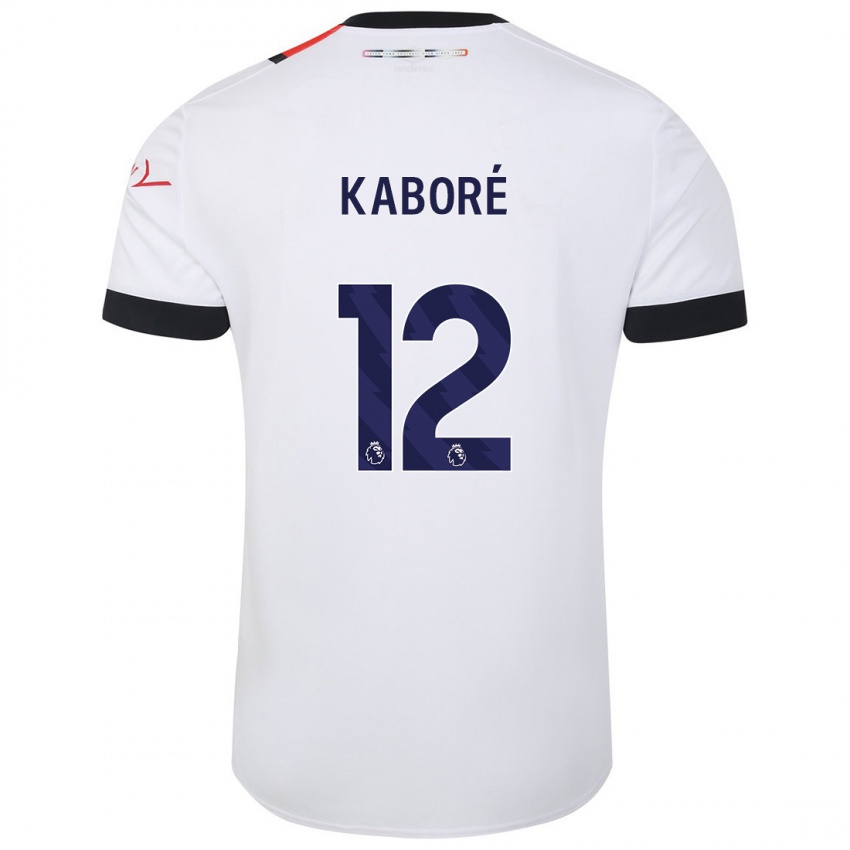Hombre Camiseta Issa Kabore #12 Blanco 2ª Equipación 2023/24 La Camisa