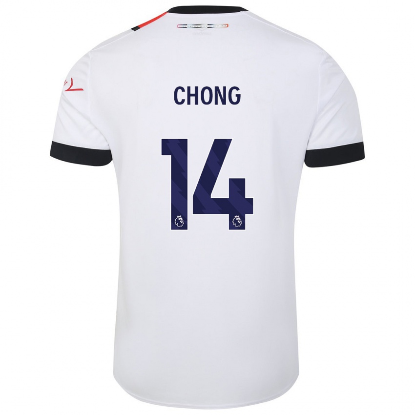 Hombre Camiseta Tahith Chong #14 Blanco 2ª Equipación 2023/24 La Camisa