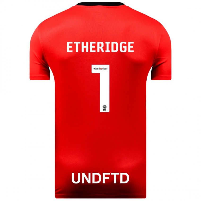 Hombre Camiseta Neil Etheridge #1 Rojo 2ª Equipación 2023/24 La Camisa