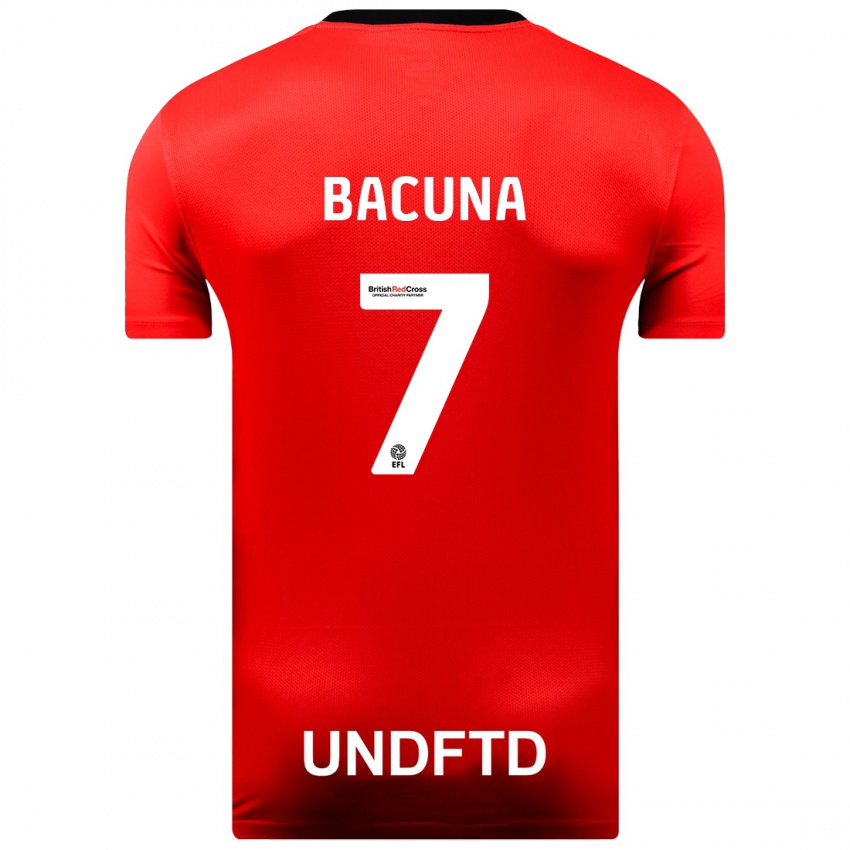 Hombre Camiseta Juninho Bacuna #7 Rojo 2ª Equipación 2023/24 La Camisa