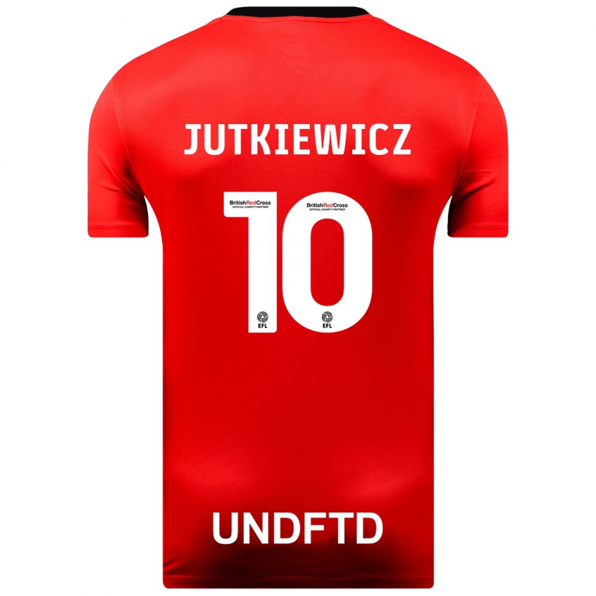 Hombre Camiseta Lukas Jutkiewicz #10 Rojo 2ª Equipación 2023/24 La Camisa
