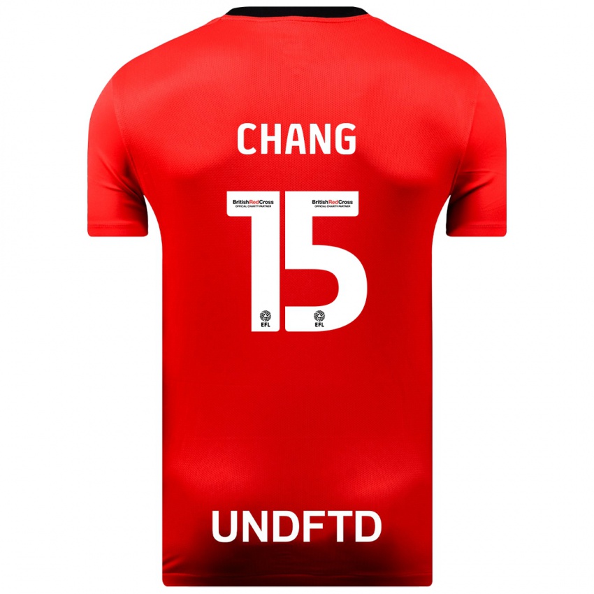 Hombre Camiseta Alfie Chang #15 Rojo 2ª Equipación 2023/24 La Camisa