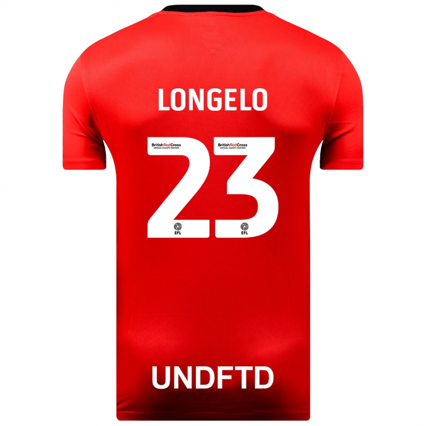 Hombre Camiseta Emmanuel Longelo #23 Rojo 2ª Equipación 2023/24 La Camisa