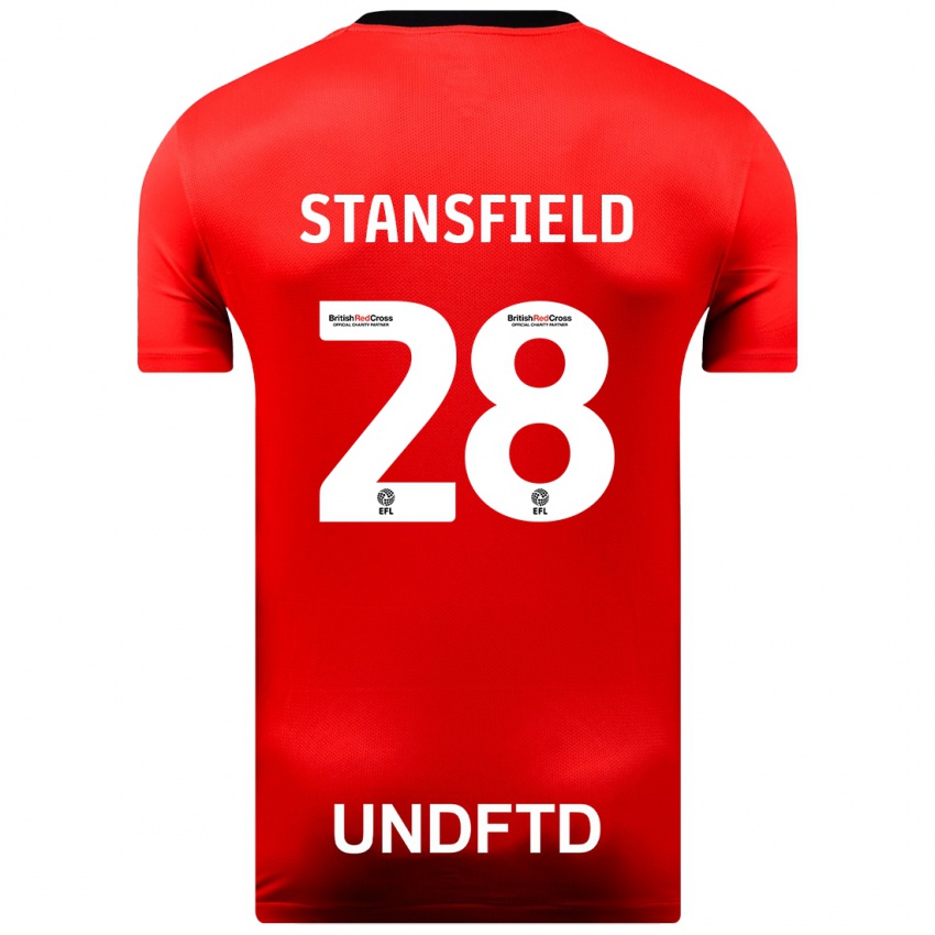 Hombre Camiseta Jay Stansfield #28 Rojo 2ª Equipación 2023/24 La Camisa