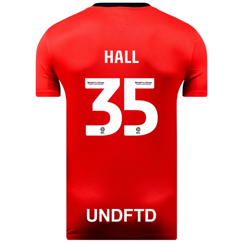 Hombre Camiseta George Hall #35 Rojo 2ª Equipación 2023/24 La Camisa