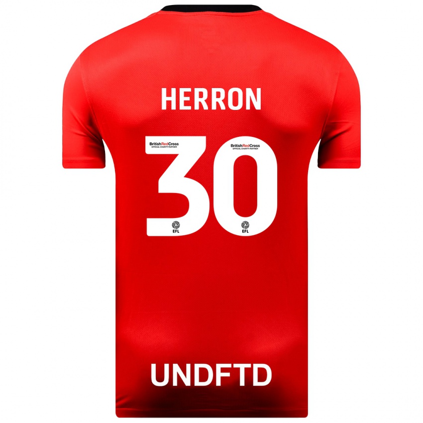 Hombre Camiseta Neve Herron #30 Rojo 2ª Equipación 2023/24 La Camisa