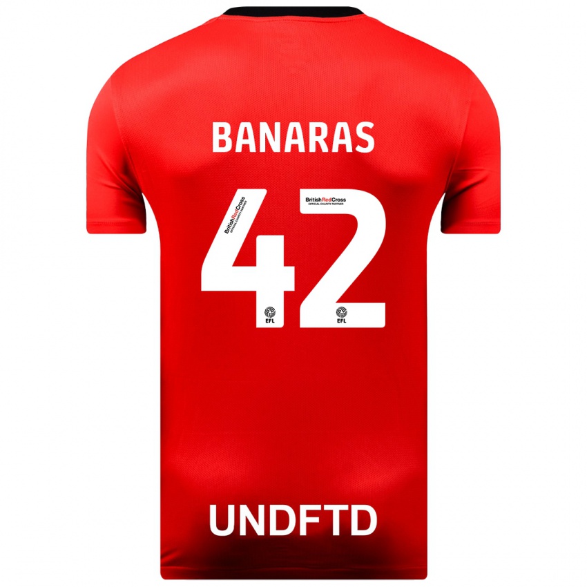 Hombre Camiseta Layla Banaras #42 Rojo 2ª Equipación 2023/24 La Camisa