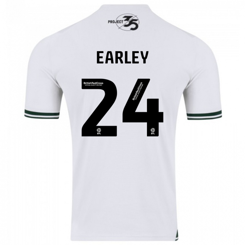 Hombre Camiseta Saxon Earley #24 Blanco 2ª Equipación 2023/24 La Camisa