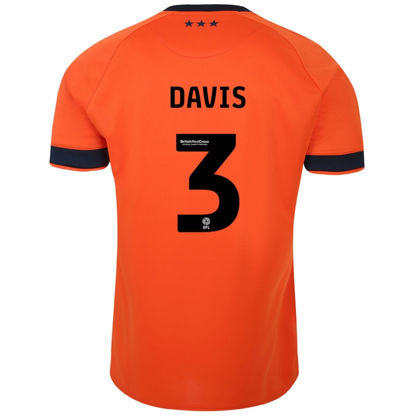 Hombre Camiseta Leif Davis #3 Naranja 2ª Equipación 2023/24 La Camisa