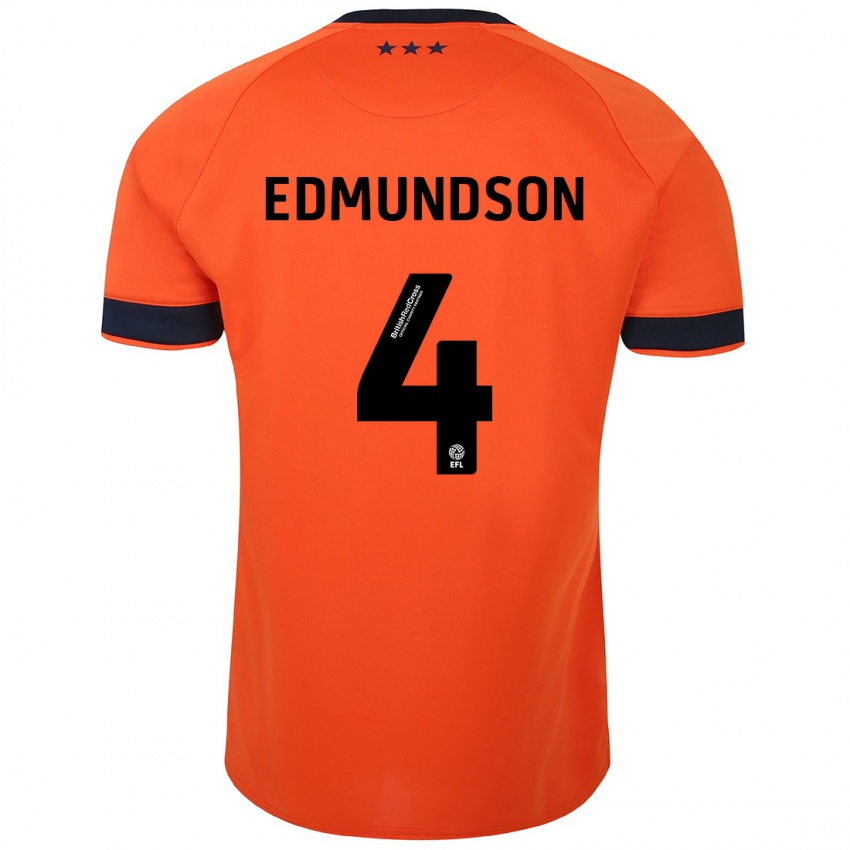 Hombre Camiseta George Edmundson #4 Naranja 2ª Equipación 2023/24 La Camisa