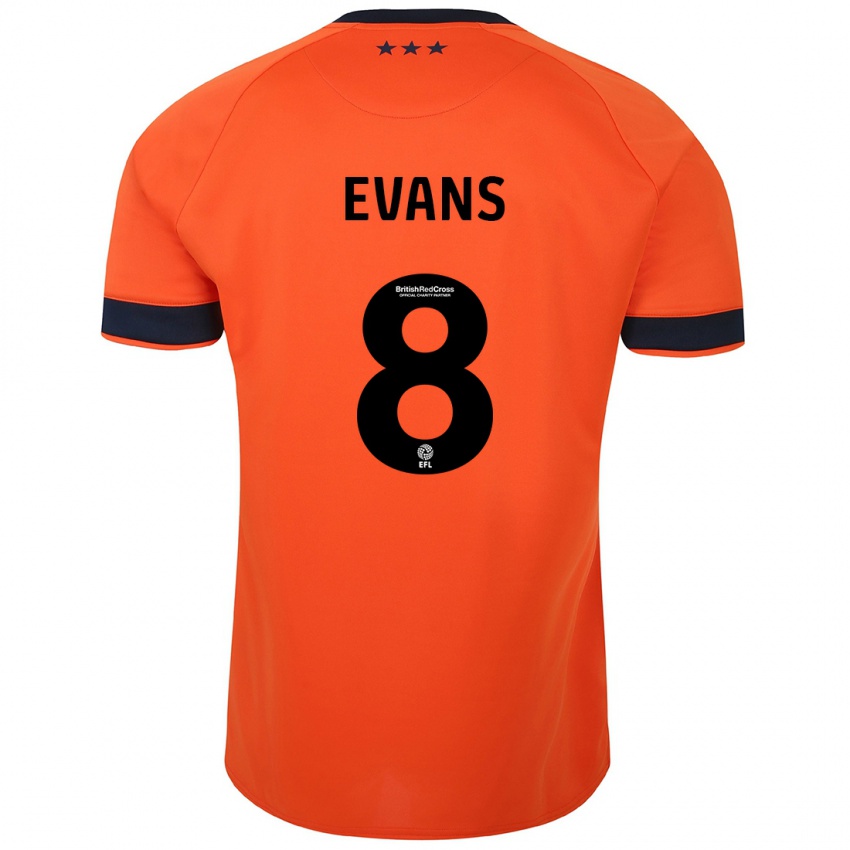 Hombre Camiseta Lee Evans #8 Naranja 2ª Equipación 2023/24 La Camisa