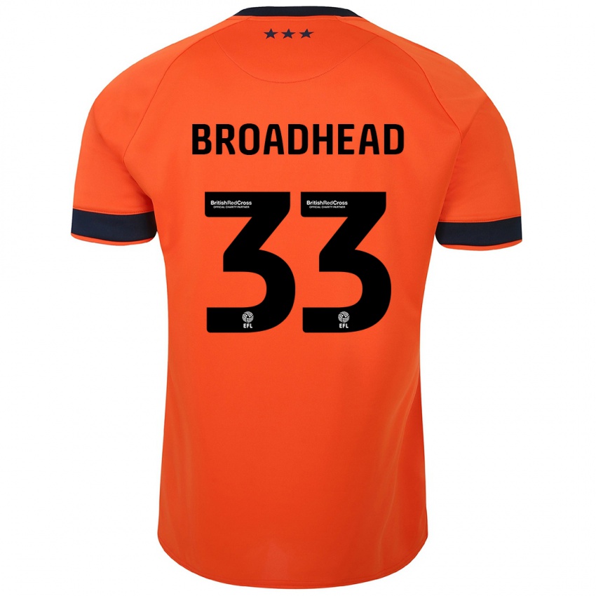 Hombre Camiseta Nathan Broadhead #33 Naranja 2ª Equipación 2023/24 La Camisa