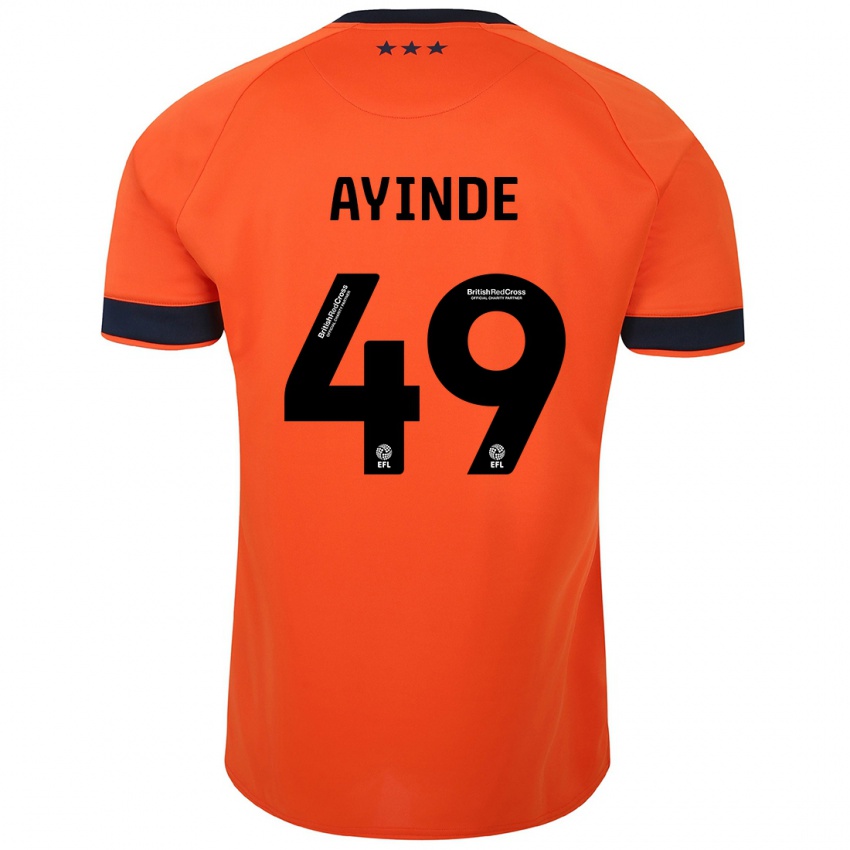 Hombre Camiseta Leon Ayinde #49 Naranja 2ª Equipación 2023/24 La Camisa