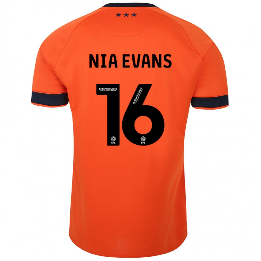 Hombre Camiseta Nia Evans #16 Naranja 2ª Equipación 2023/24 La Camisa