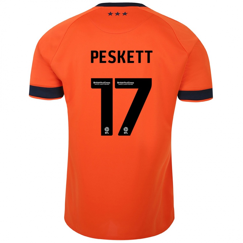 Hombre Camiseta Sophie Peskett #17 Naranja 2ª Equipación 2023/24 La Camisa