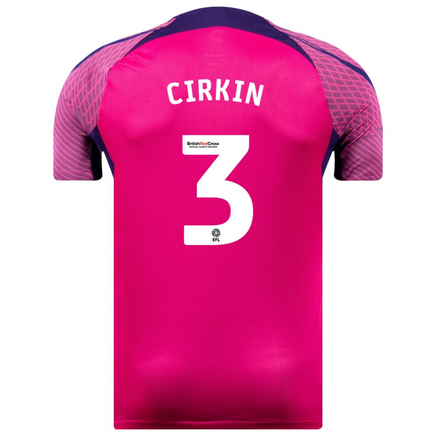 Hombre Camiseta Dennis Cirkin #3 Morado 2ª Equipación 2023/24 La Camisa