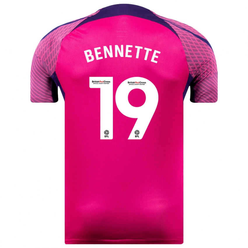 Hombre Camiseta Jewison Bennette #19 Morado 2ª Equipación 2023/24 La Camisa