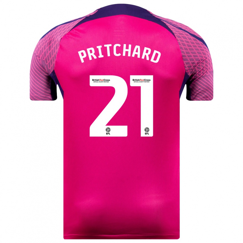 Hombre Camiseta Alex Pritchard #21 Morado 2ª Equipación 2023/24 La Camisa